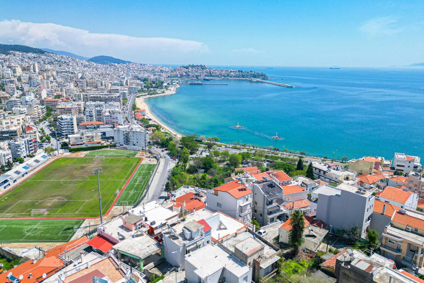 Ferienwohnung Finas Penthouse,Private Terrace,Great View,Mins From Sea Kavala Exterior foto