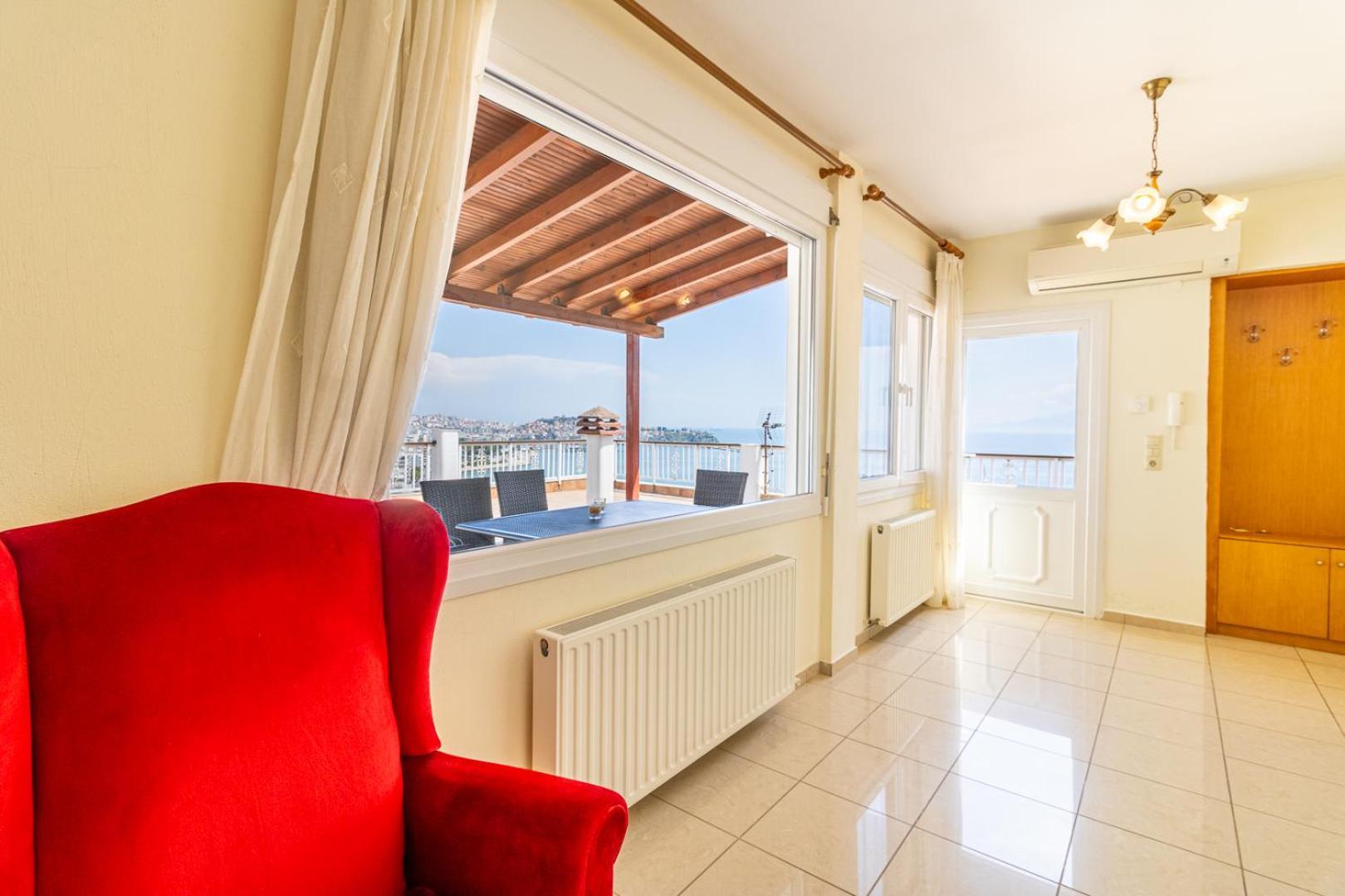 Ferienwohnung Finas Penthouse,Private Terrace,Great View,Mins From Sea Kavala Exterior foto