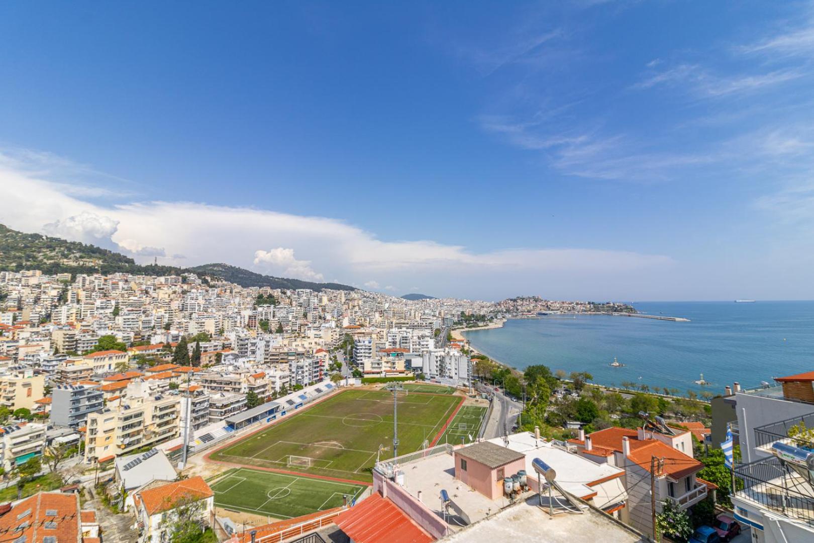 Ferienwohnung Finas Penthouse,Private Terrace,Great View,Mins From Sea Kavala Exterior foto